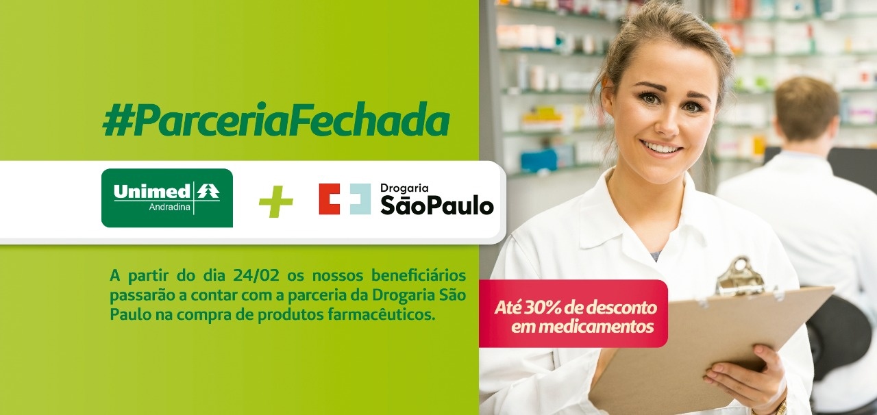 Unimed Andradina firma parceria com a Drogaria São Paulo